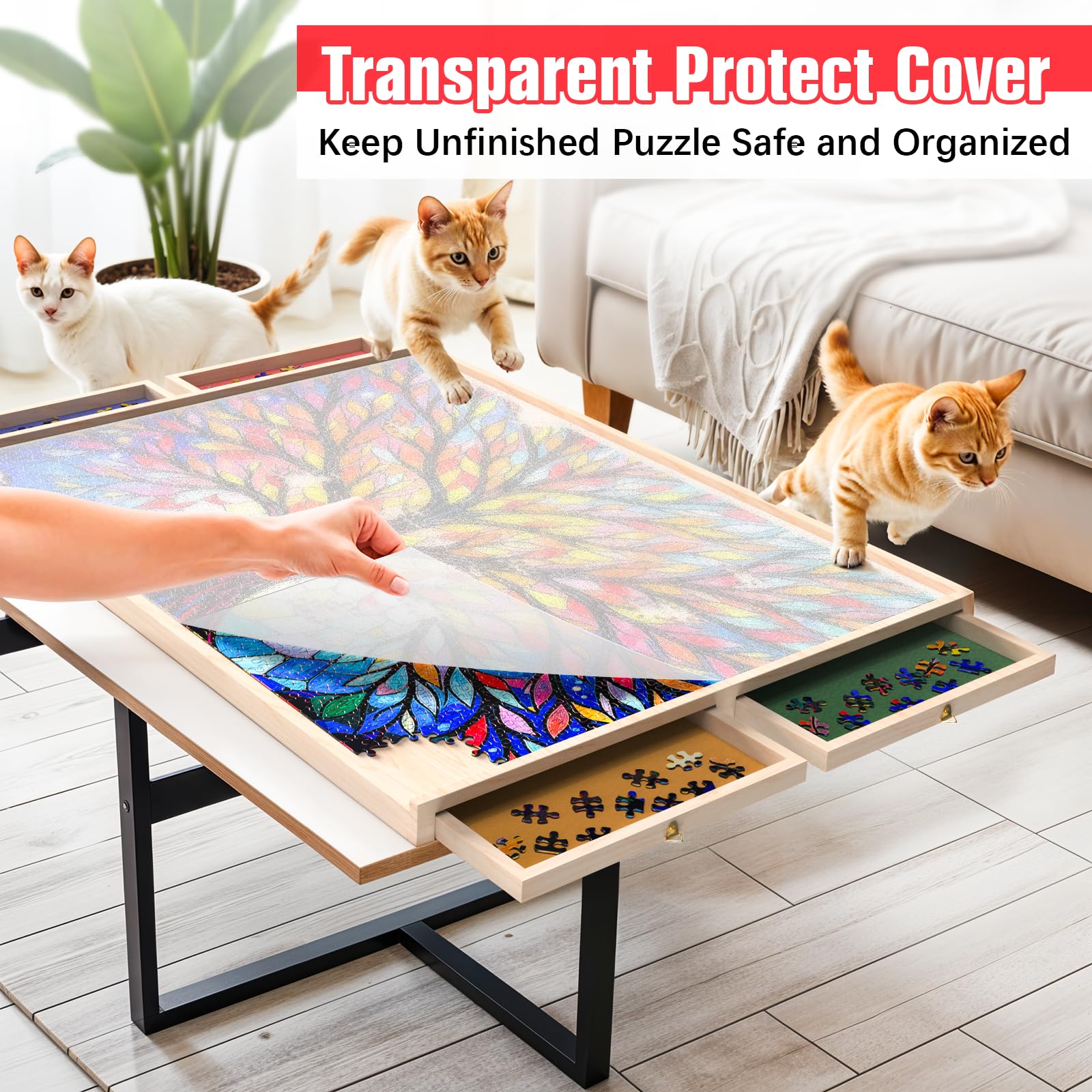PETAZA foldable space-saving puzzle board for quick storage.