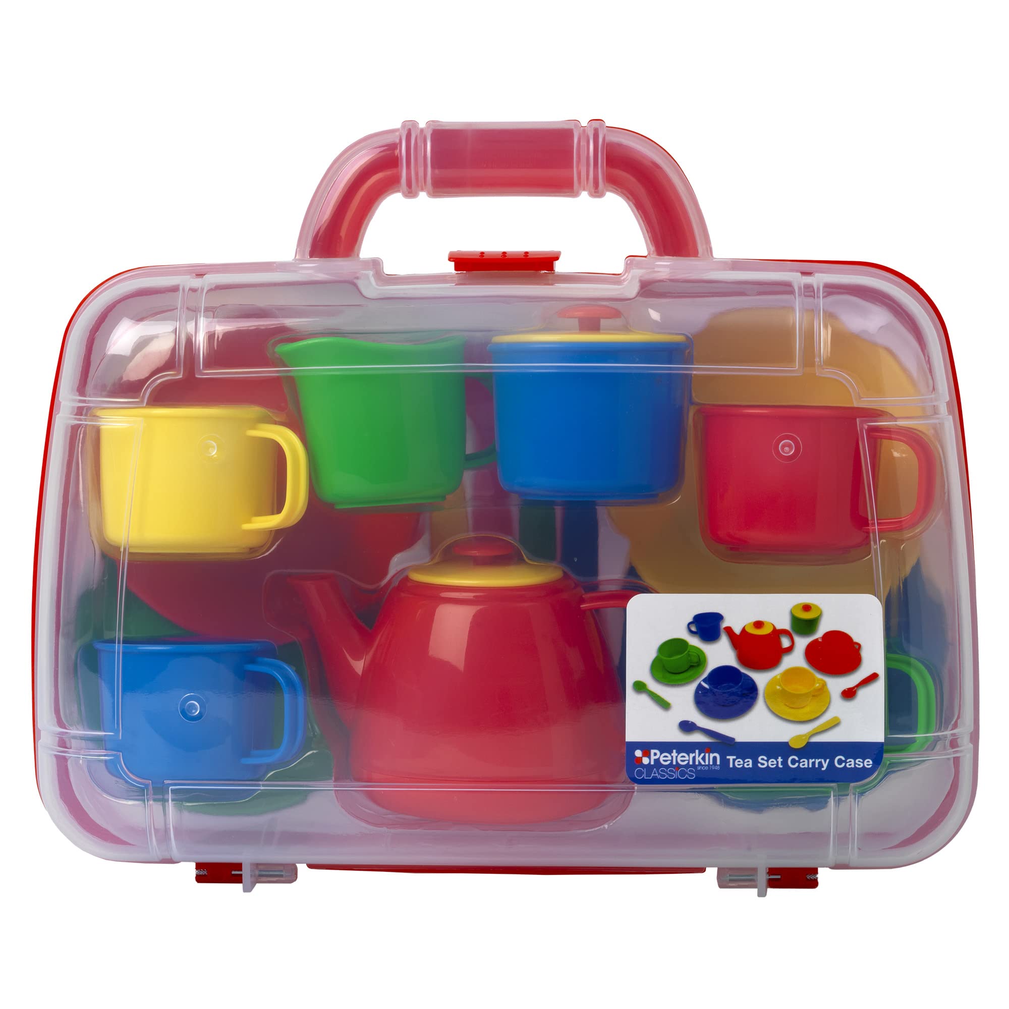 Peterkin tea set in closed carry case ready for travel and storage.