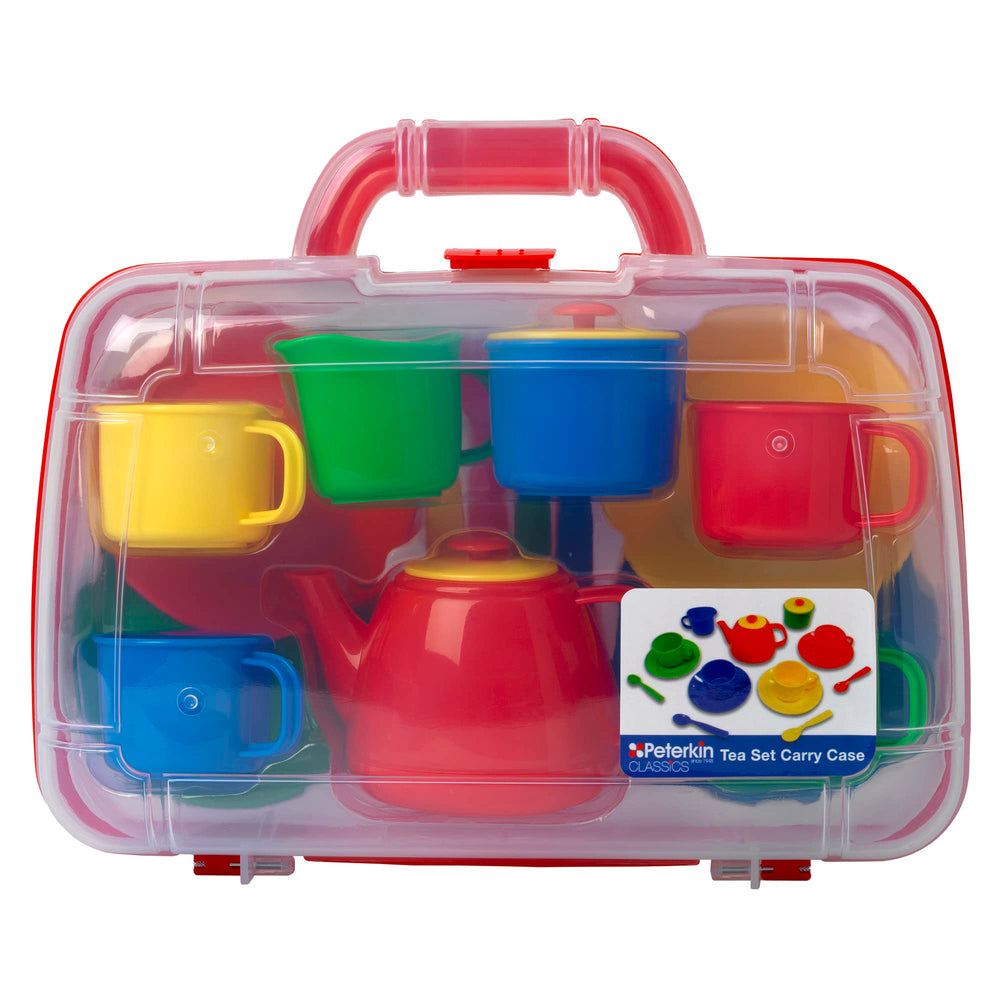 Peterkin tea set in closed carry case ready for travel and storage.