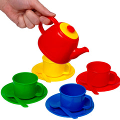 Peterkin tea set cups and saucers arranged for imaginative play.