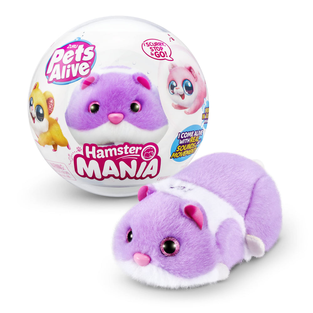Pets Alive Hamstermania Purple ball close-up showing interactive play.