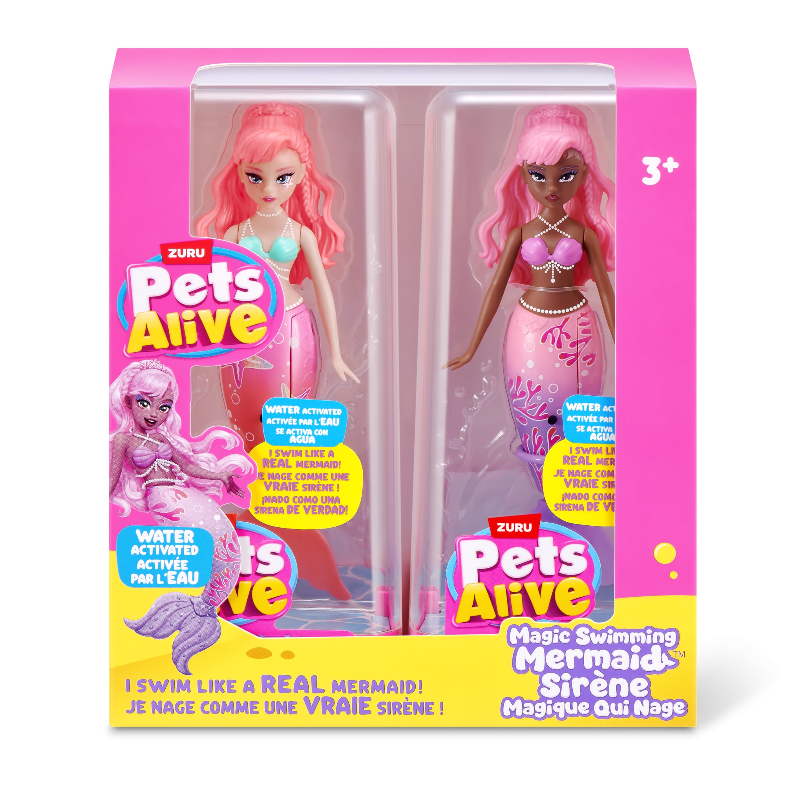 Pets Alive mermaid battery compartment view indicating batteries included and ready use