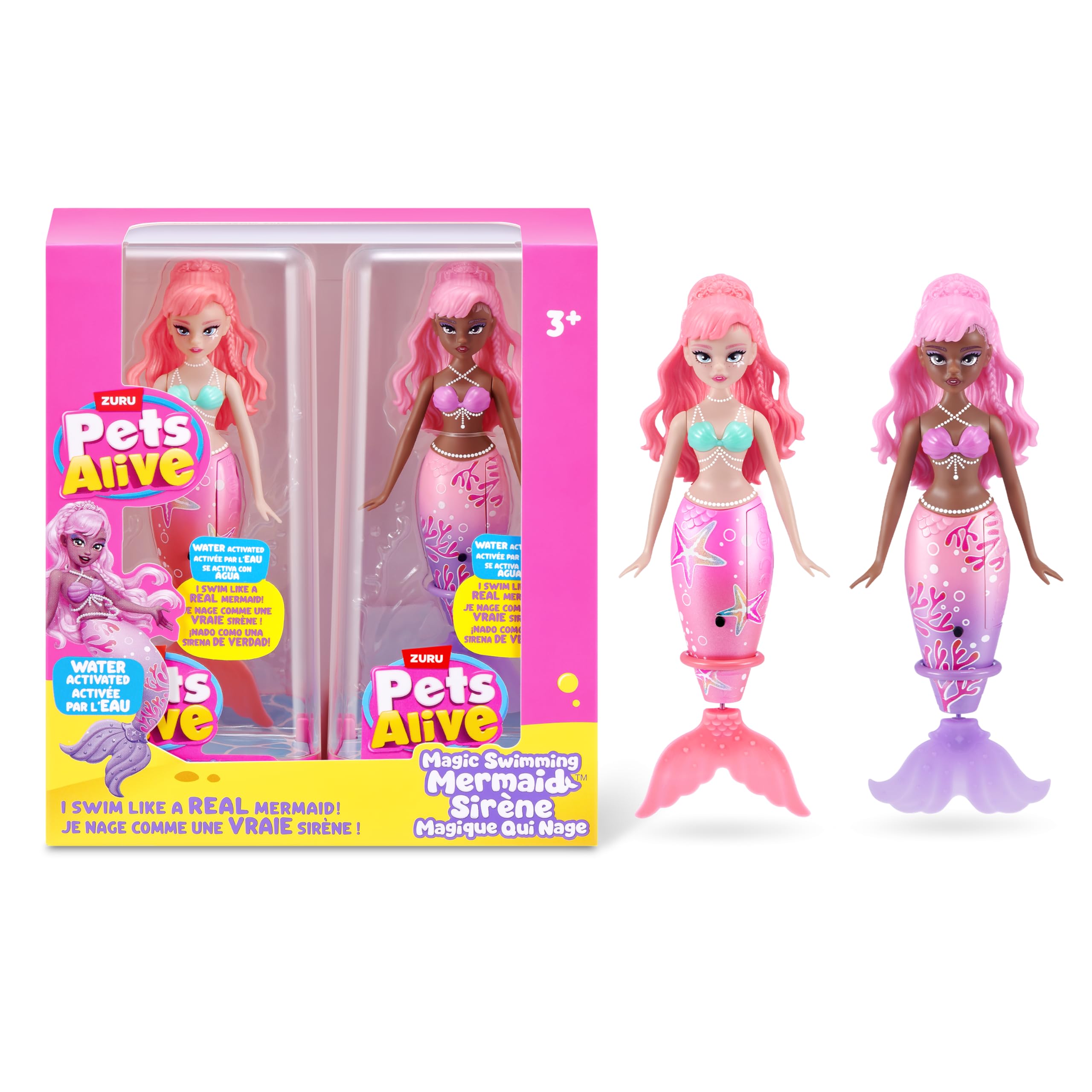 Pets Alive mermaid front packaging showing two characters and ready-to-swim play