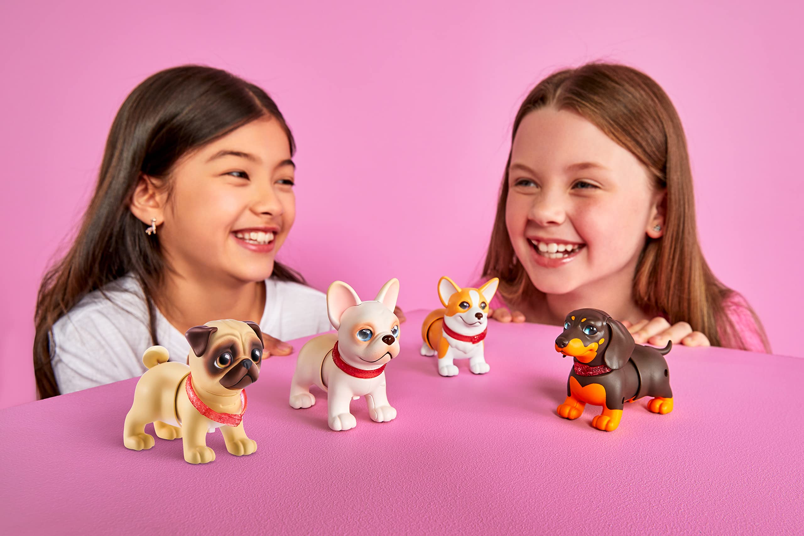 Pets Alive Booty Shakin' Pups glass eyes add lifelike charm.