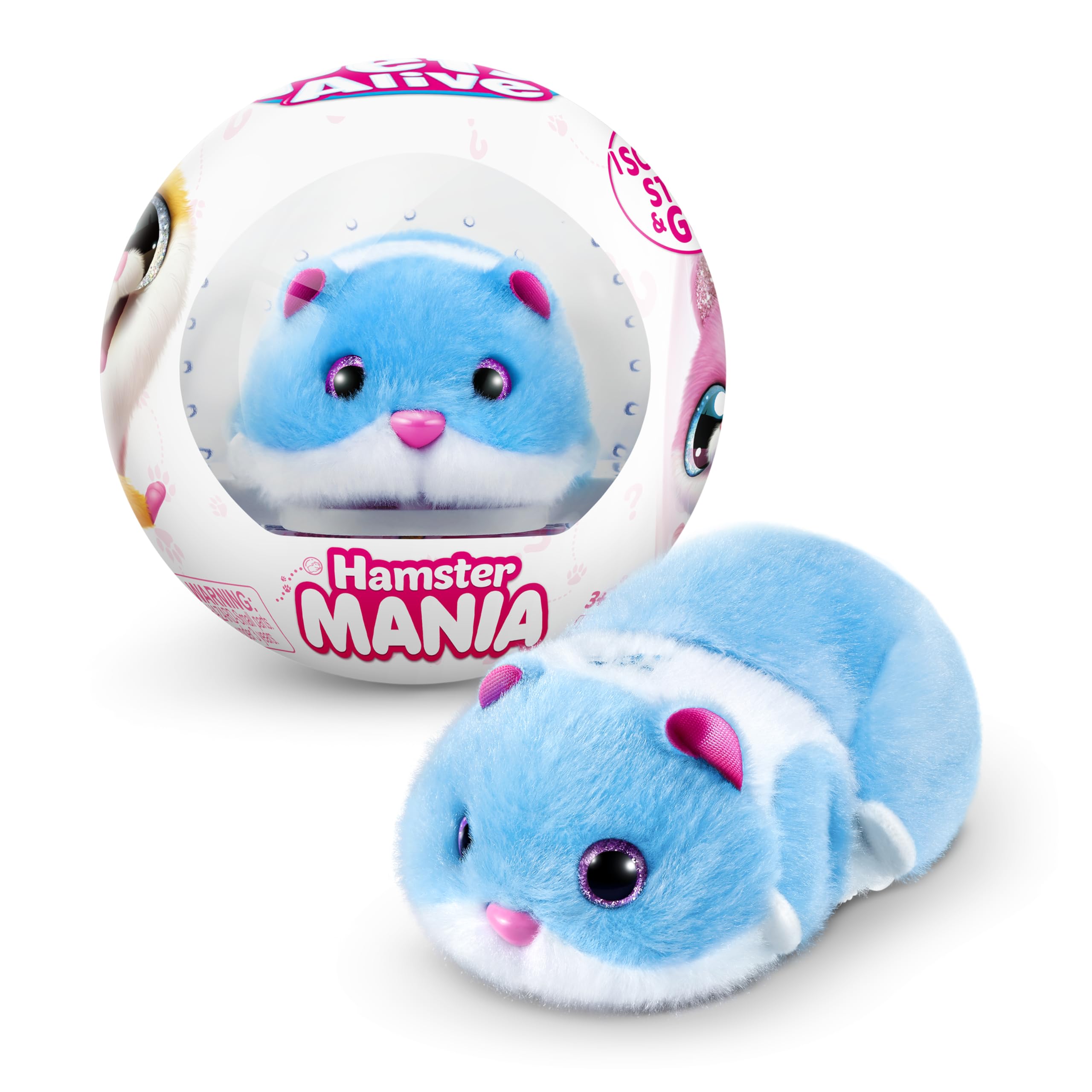 Pets Alive Hamstermania blue ball in motion, showing endless play and pet-like movement