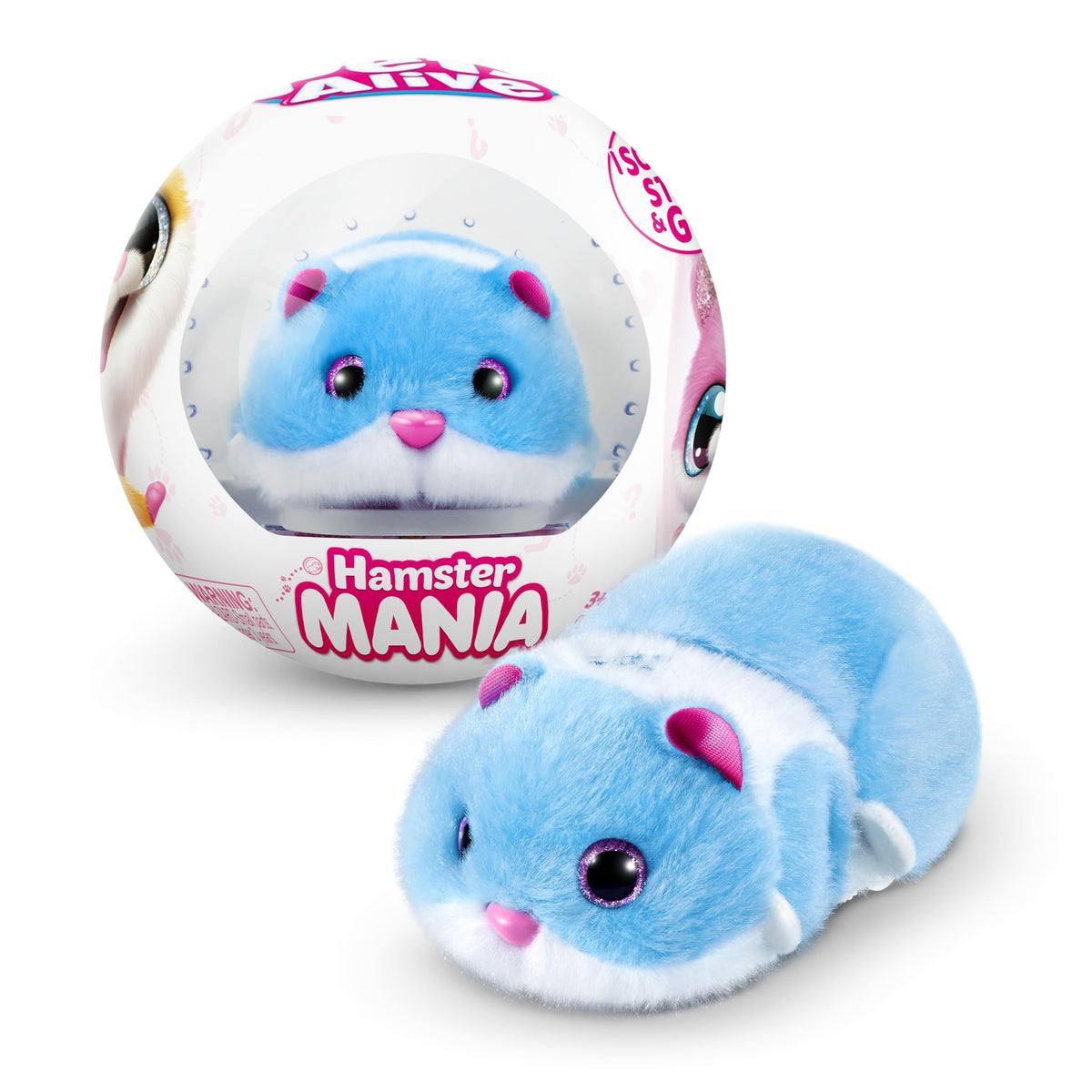 Pets Alive Hamstermania blue ball in motion, showing endless play and pet-like movement