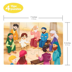 Peyo Pals Bible Puzzles: Fishers of Men scene prompts family discussion on purpose.