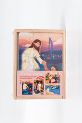 Peyo Pals Bible Puzzles: Jesus Heals the Blind Man encourages empathy.