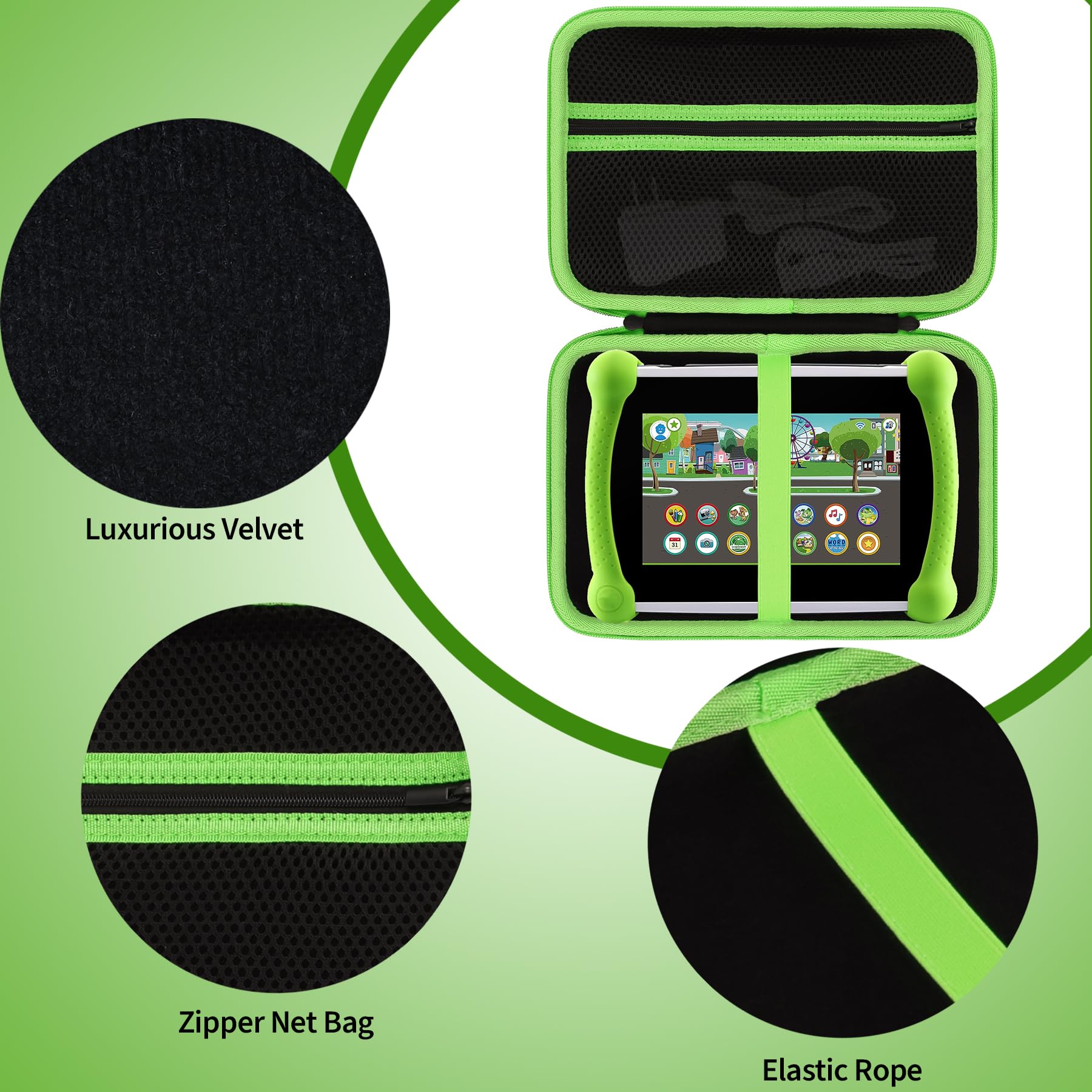 Peyyargo LeapPad storage case side nylon EVA offers rugged protection