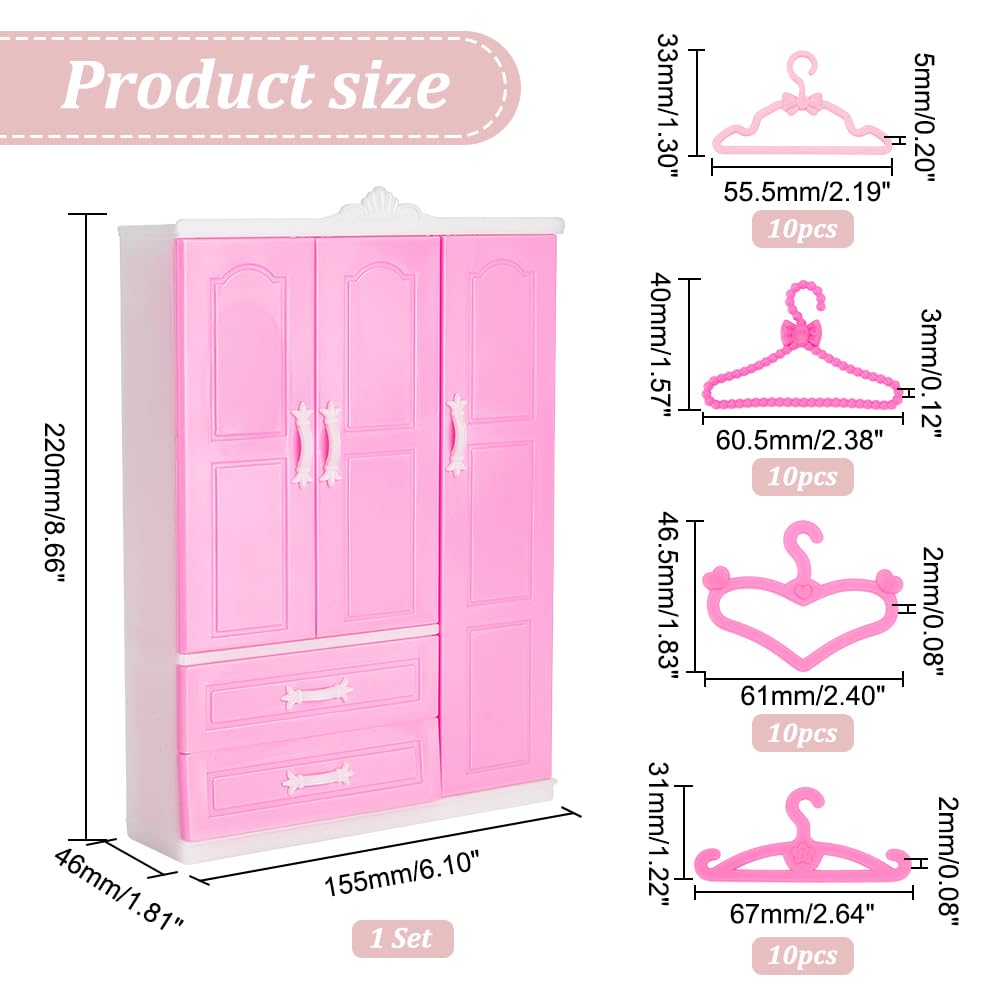 PH PandaHall 40pcs mini hangers with bowknot organize tiny outfits