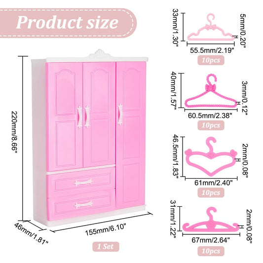 PH PandaHall 40pcs mini hangers with bowknot organize tiny outfits