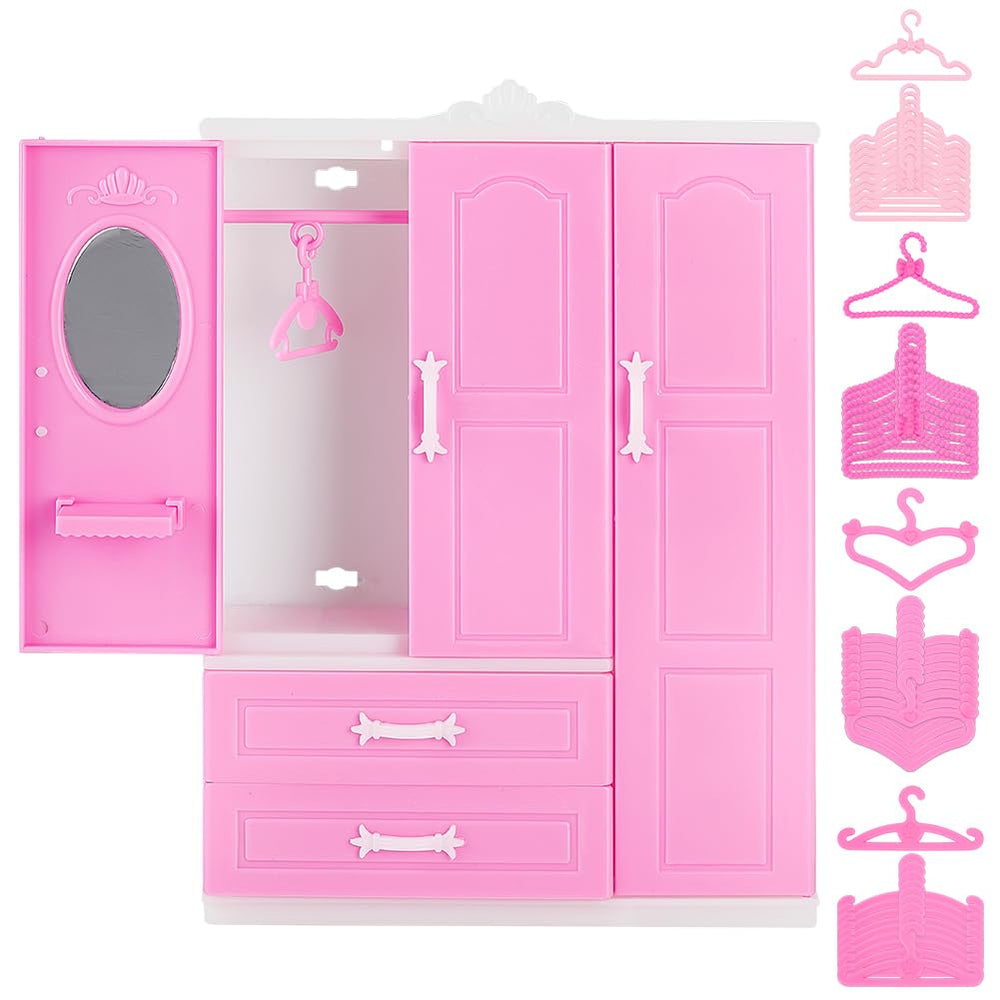 PH PandaHall mini wardrobe pink open-front ideal for compact dollhouse storage
