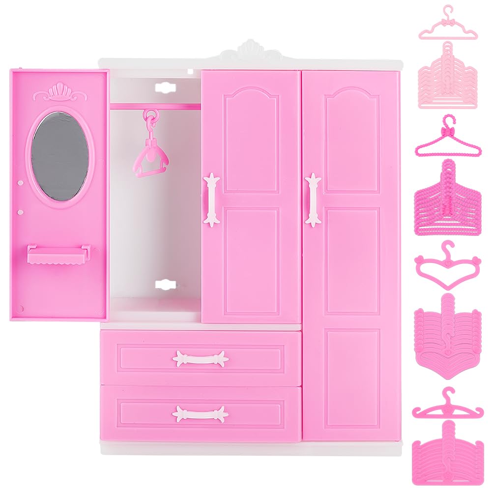 PH PandaHall mini wardrobe pink open-front ideal for compact dollhouse storage