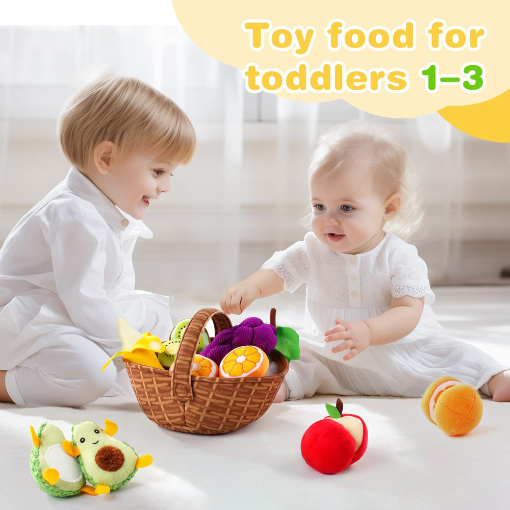 PHEZAPA portable fruit toy basket for kitchen role-play and travel.
