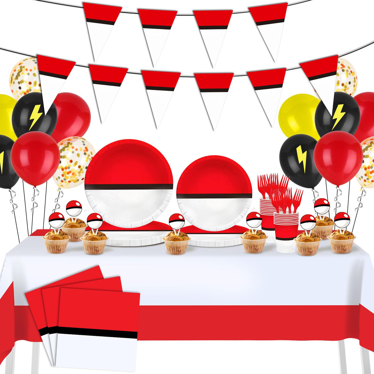 Phiemate cartoon birthday banner adds instant festive backdrop.