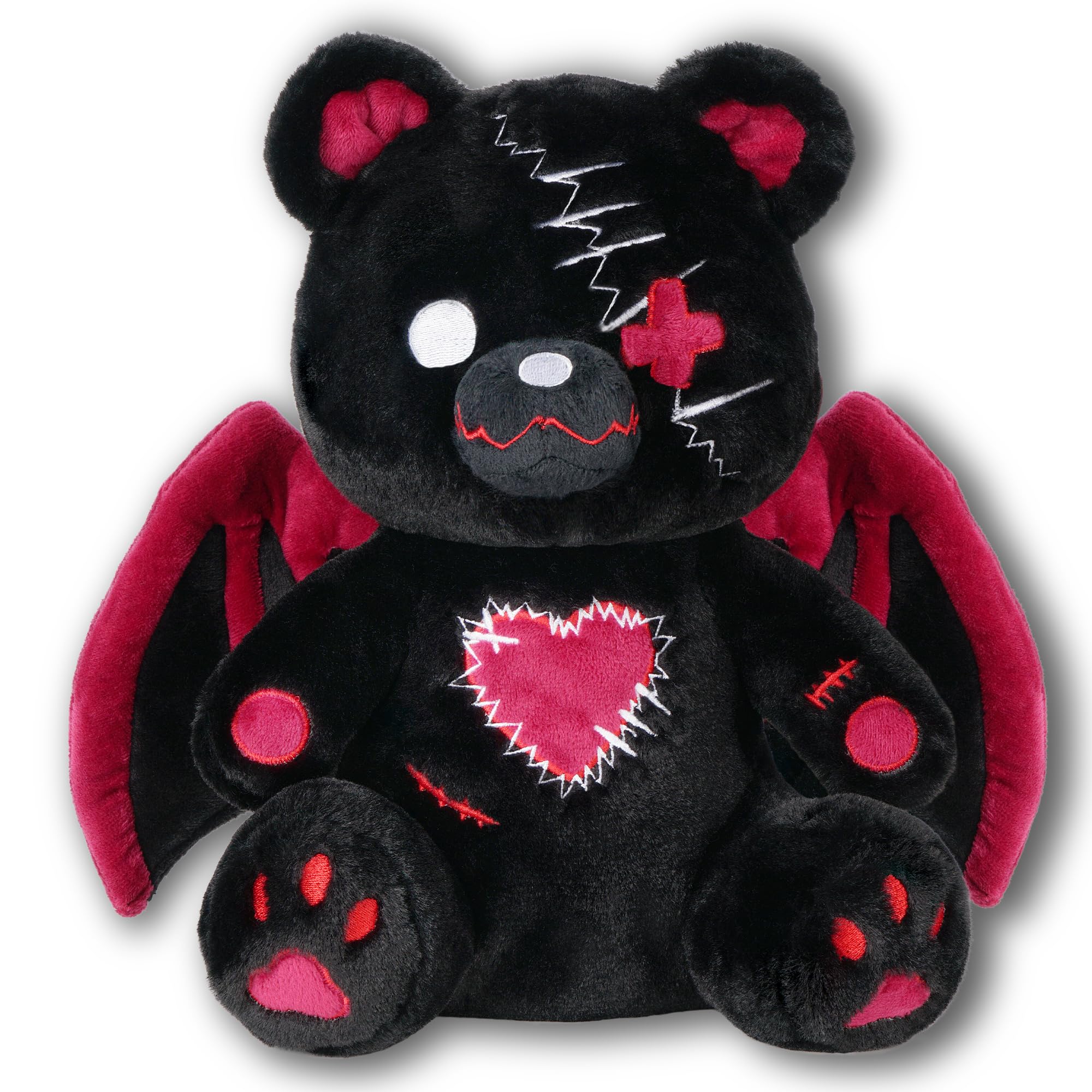 PHITECUS Emo Gothic Bear Plush with Wings ultra-soft texture for comforting hugs.