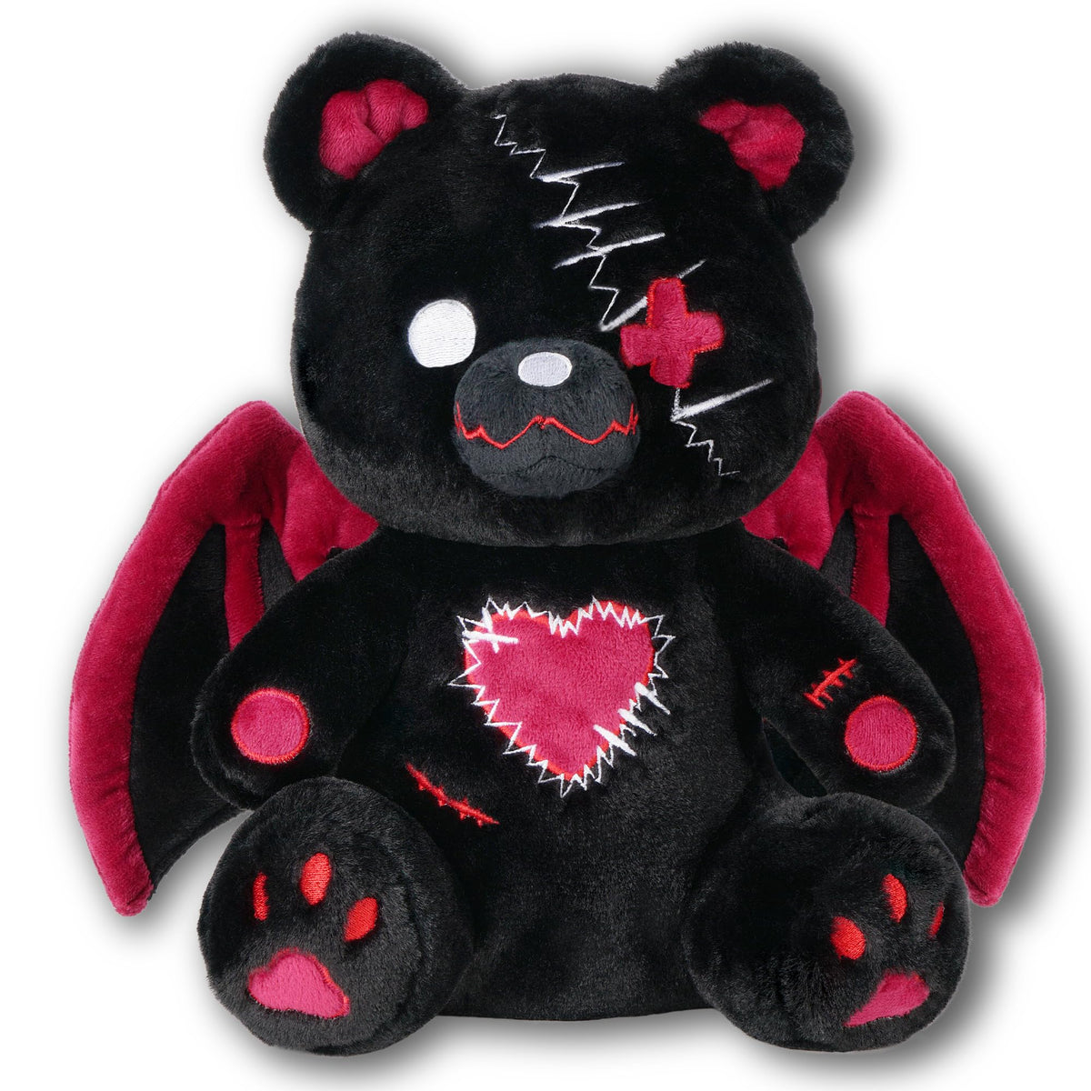 PHITECUS Emo Gothic Bear Plush with Wings ultra-soft texture for comforting hugs.