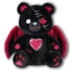 PHITECUS Emo Gothic Bear Plush with Wings ultra-soft texture for comforting hugs.