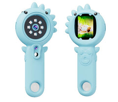 Portable microscope with neck strap for field observations by curious learners.