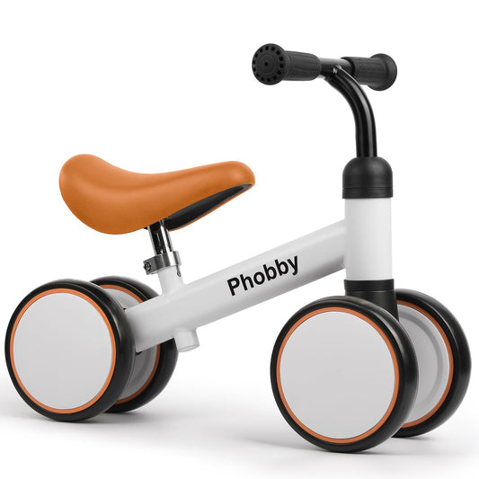 Phobby Baby Balance Bike with four wheels for stable early riding and safety.