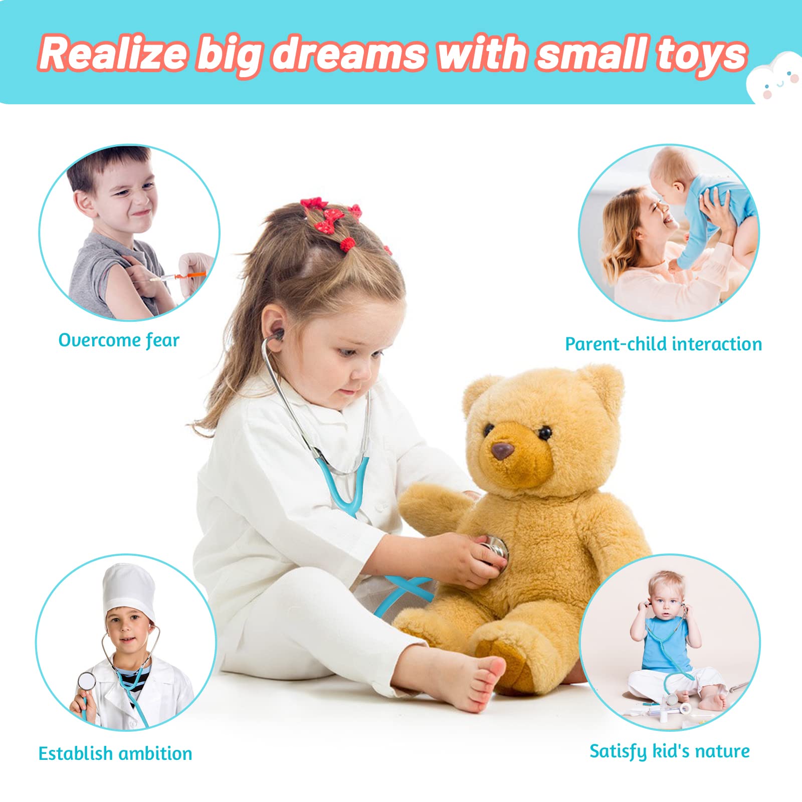 Phobby dental tools support brushing demonstrations during pretend dental checkups