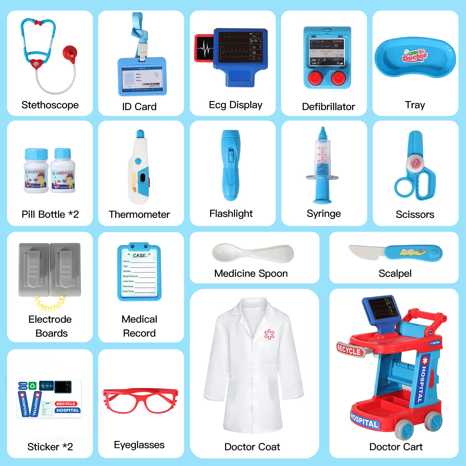 Phobby Doctor Cart Tray keeps tools organized during play.
