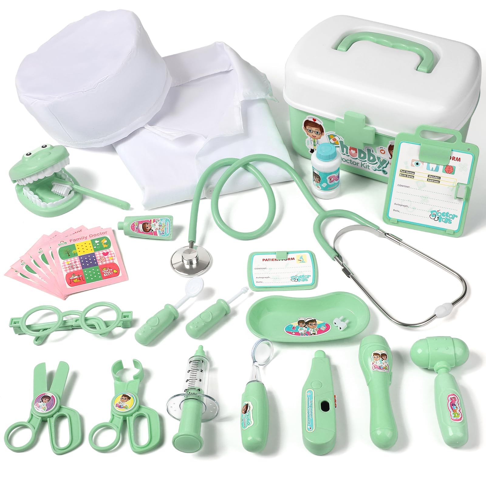 Phobby stethoscope close-up for authentic play and heartbeat listening.