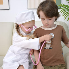 Phobby pink doctor costume set shows immersive doctor role-play for young doctors