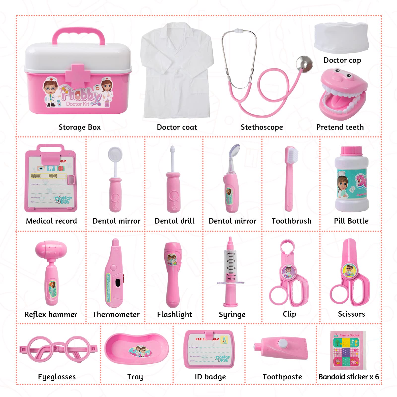 Phobby pink teeth care demo image promotes healthy brushing routines