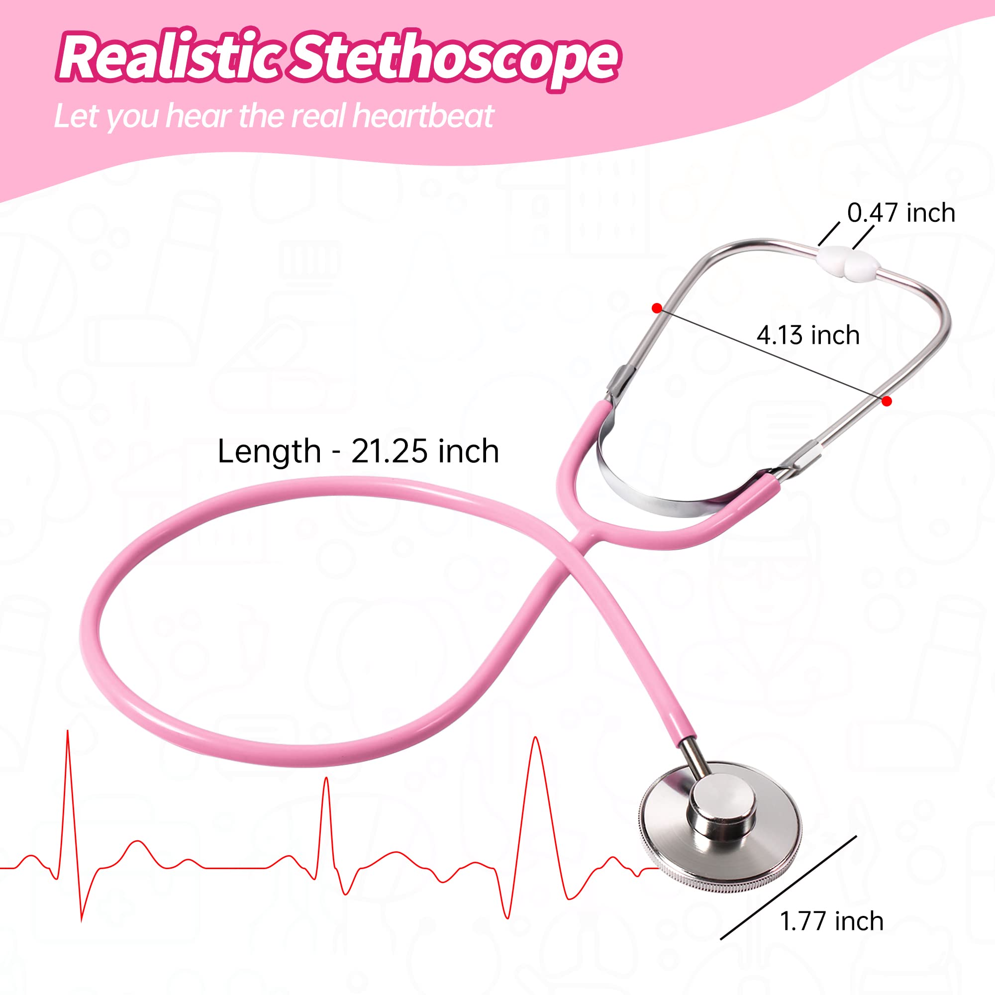 Phobby Kids Doctor Kit stethoscope for heartbeat-like sounds during role play