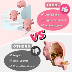 PHOCAS Piggy Bank big capacity design holds coins and bills for growing savers
