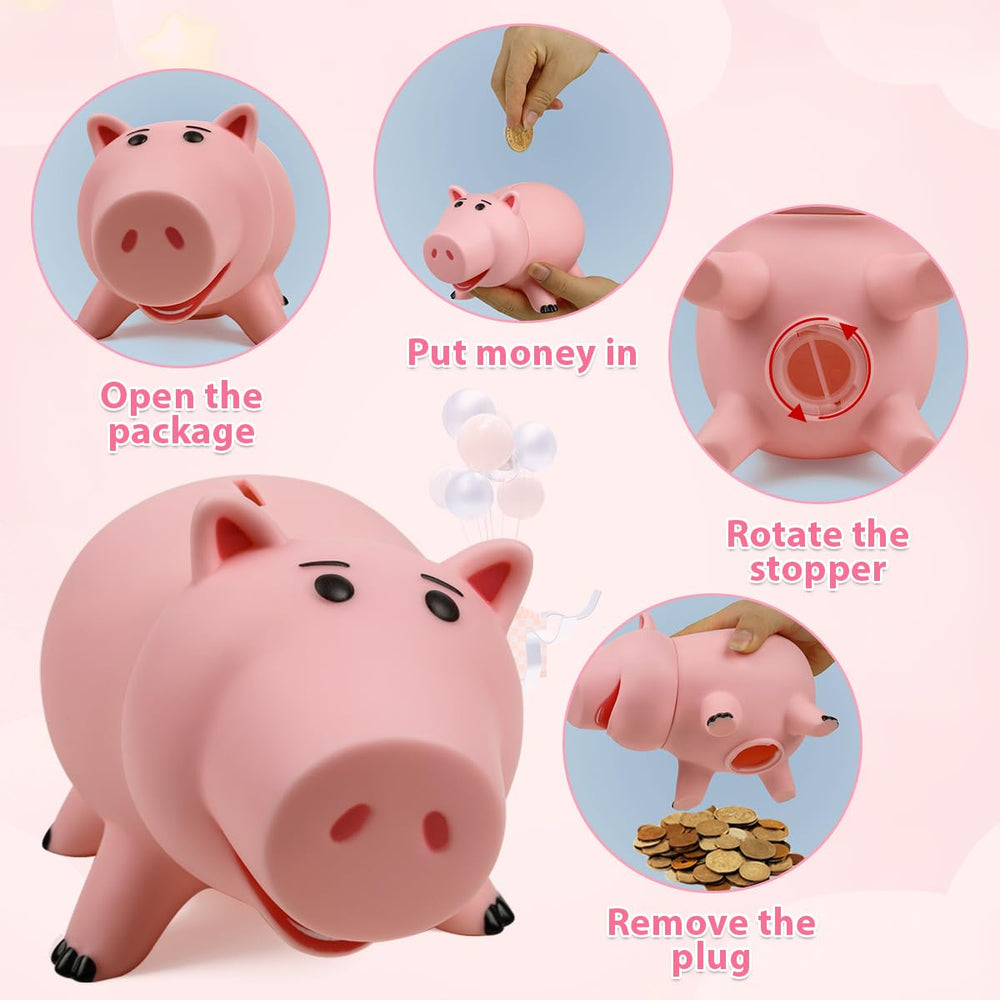 PHOCAS Piggy Bank durable plastic construction for lasting use in kids' rooms