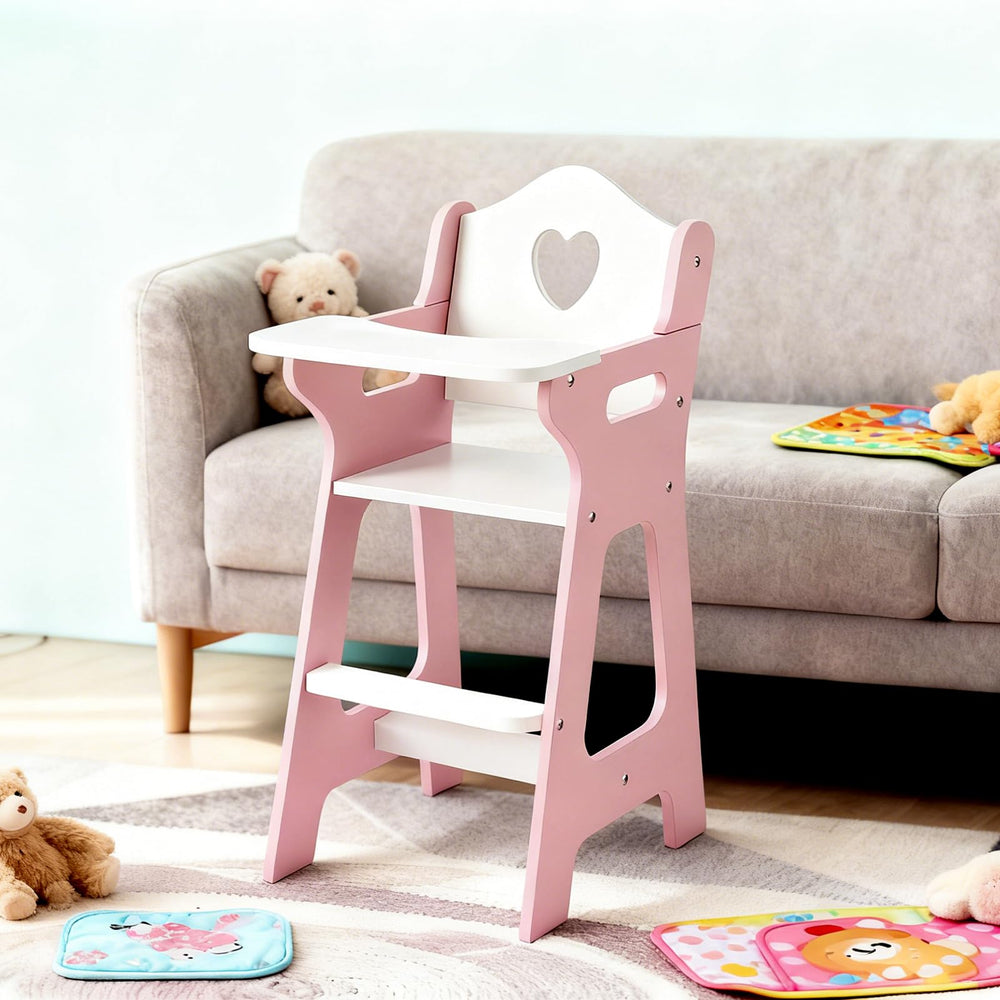 PHOKID doll high chair full set shows complete pretend dining setup