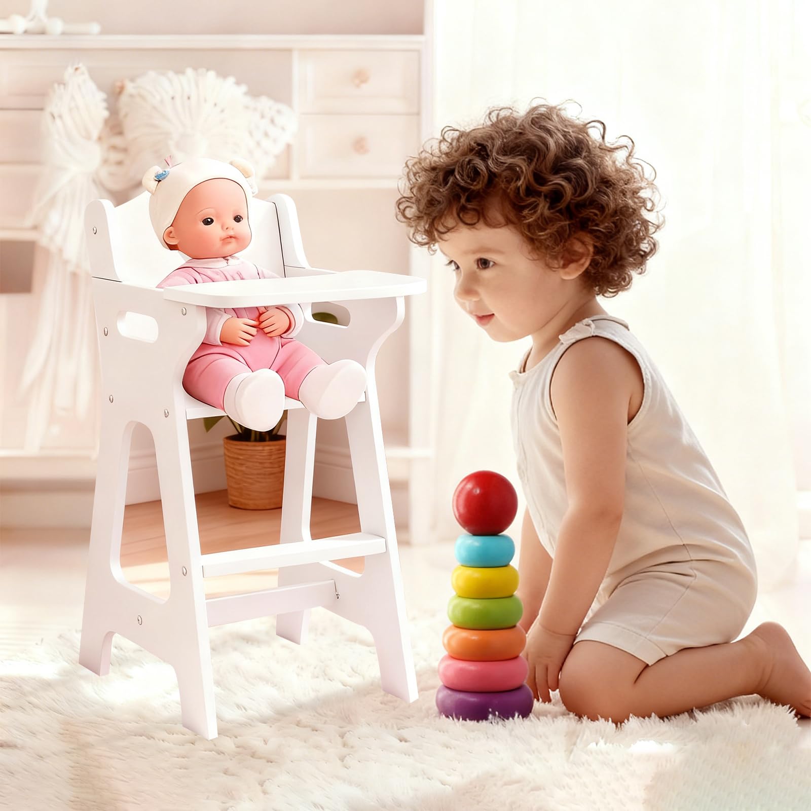 PHOKID easy-clean surface simplifies tidy-up after pretend meals.