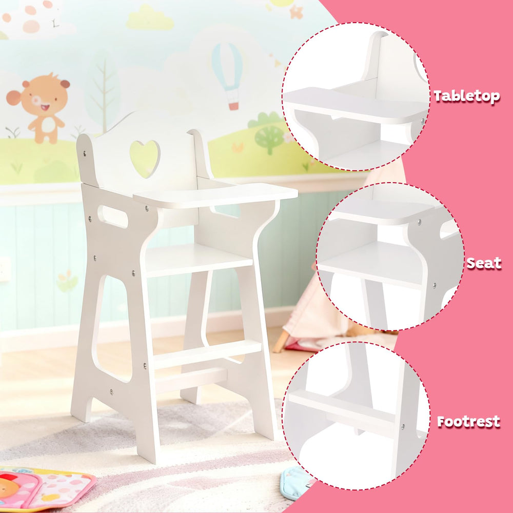 PHOKID wooden doll furniture tray cleans easily after snacks.