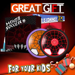PHOSEA Hover Soccer Ball in black and red glows for night play.
