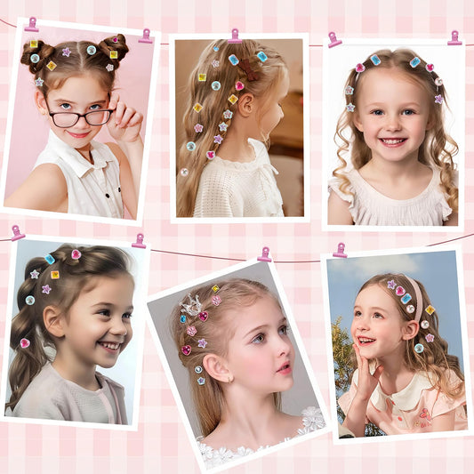 PHUSBLAY Hair Gem Stamper Kit with rhinestones close-up for sparkly styles.