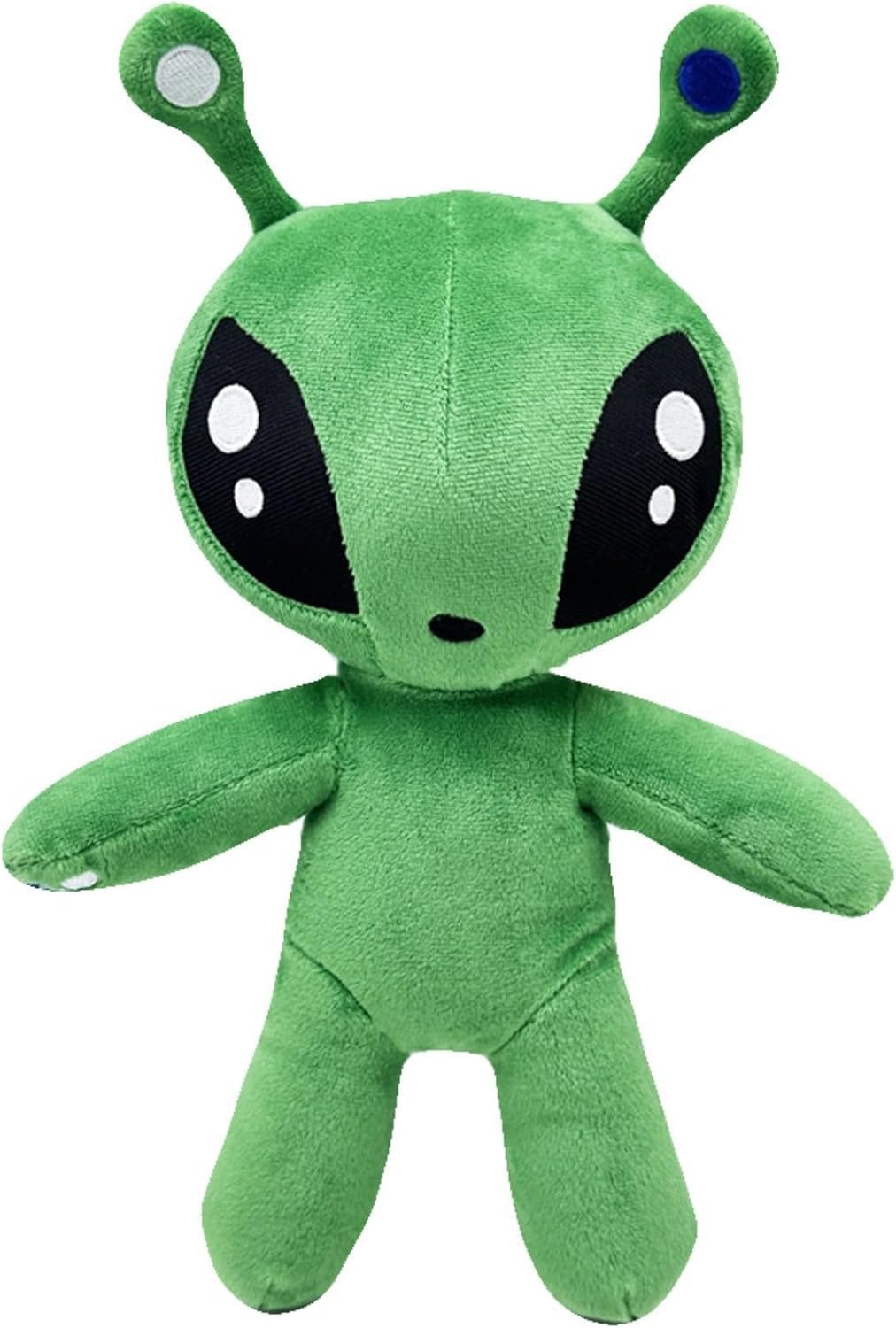PHYDZFC 13-inch green alien plush front view, a soft cuddle buddy for kids' playtime.