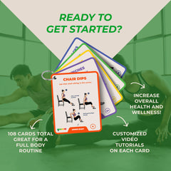 PhysioSpace full body workout cards showing diverse moves