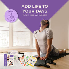 PhysioSpace hip-stretches flash-card, helps loosen hip flexors for daily movement.