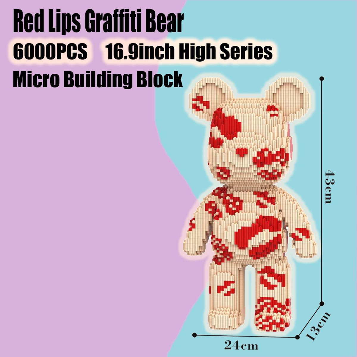 PIANTION 16.9-inch bear figure ready to assemble, great for collectors.