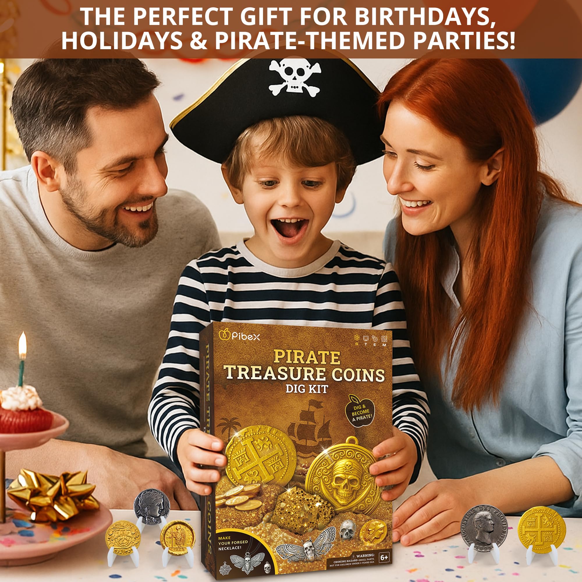 PIBEX brass silver coins set: authentic coin replicas for pretend history projects and crafts.