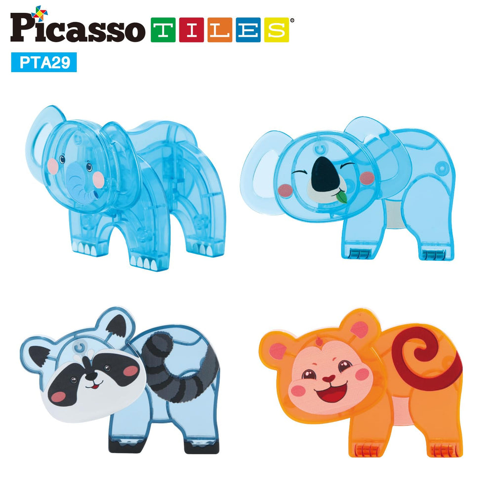 PicassoTiles elephant action figure with connectable parts for storytelling play