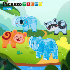 PicassoTiles monkey action figure with interchangeable parts for mix-and-match fun