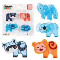 PicassoTiles raccoon action figure with magnetic feet for creative play