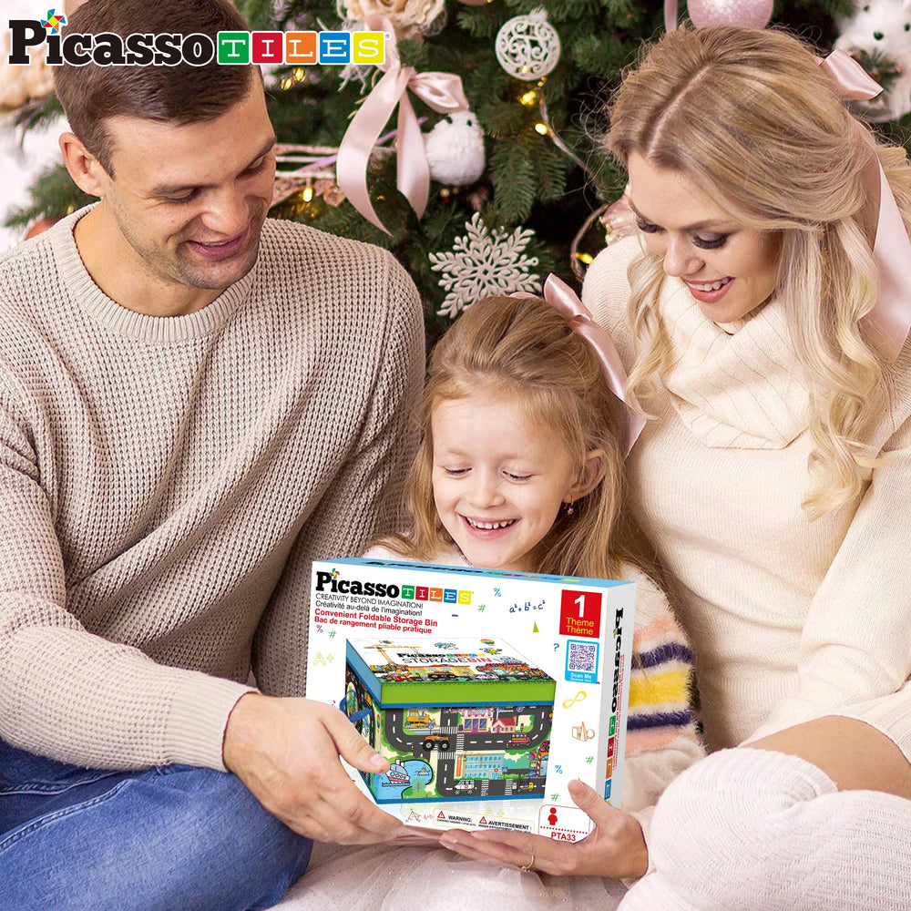 PicassoTiles BPA-free storage bin provides safe, easy toy storage for busy play spaces.