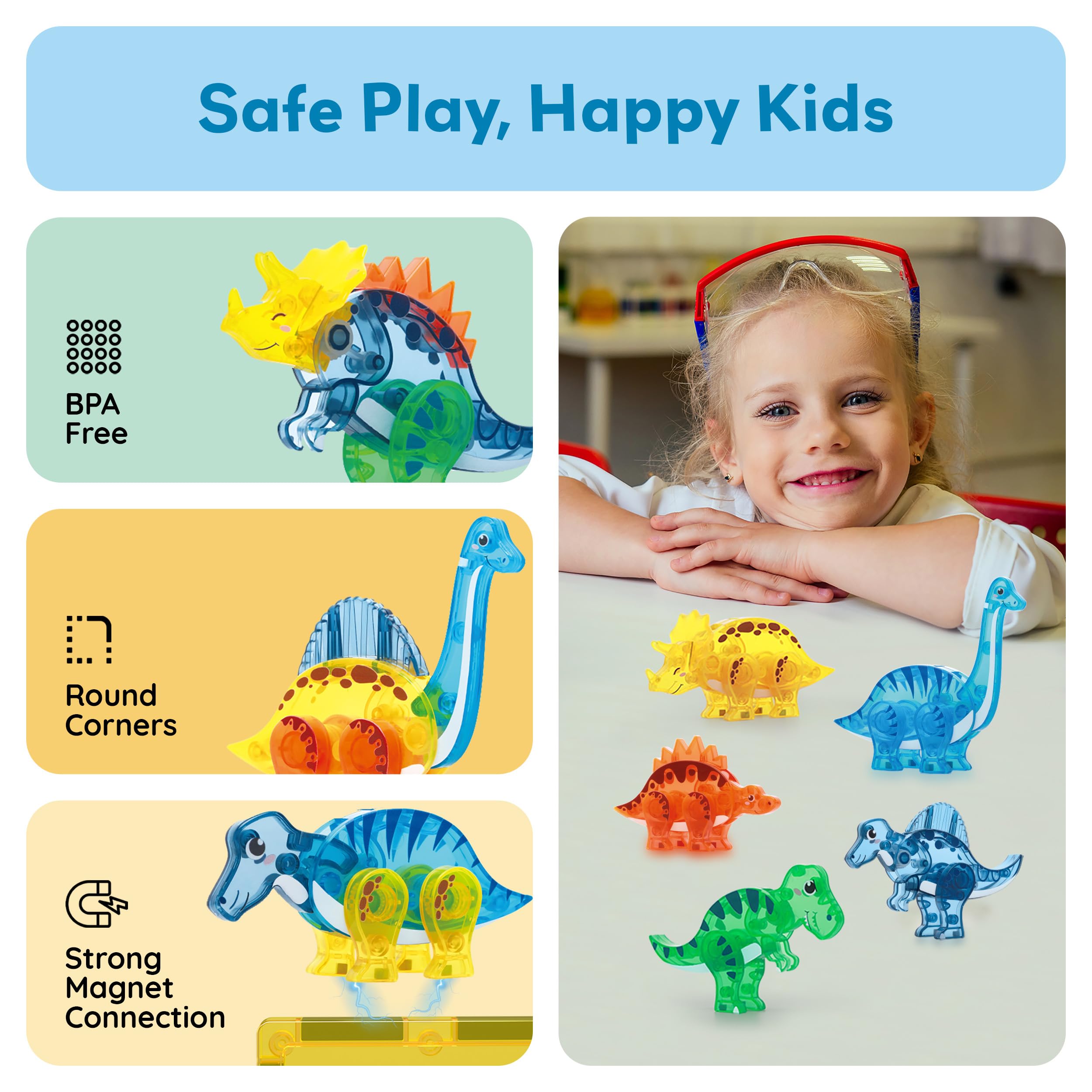 PicassoTiles magnet connection illustration for easy, hands-on play.