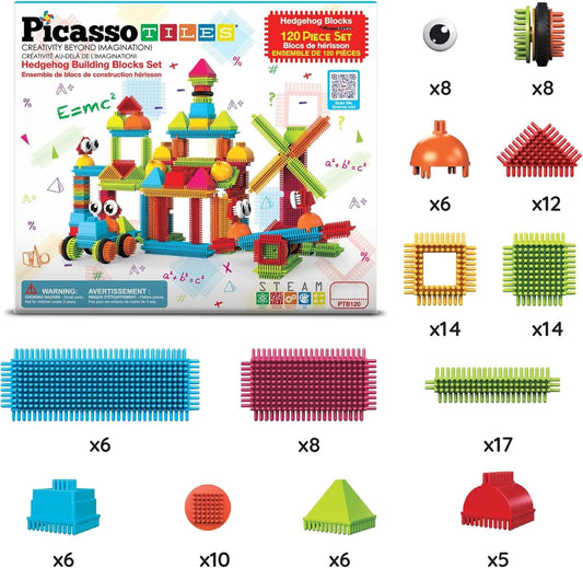 PicassoTiles Hedgehog blocks with easy-connect design for quick creative builds.