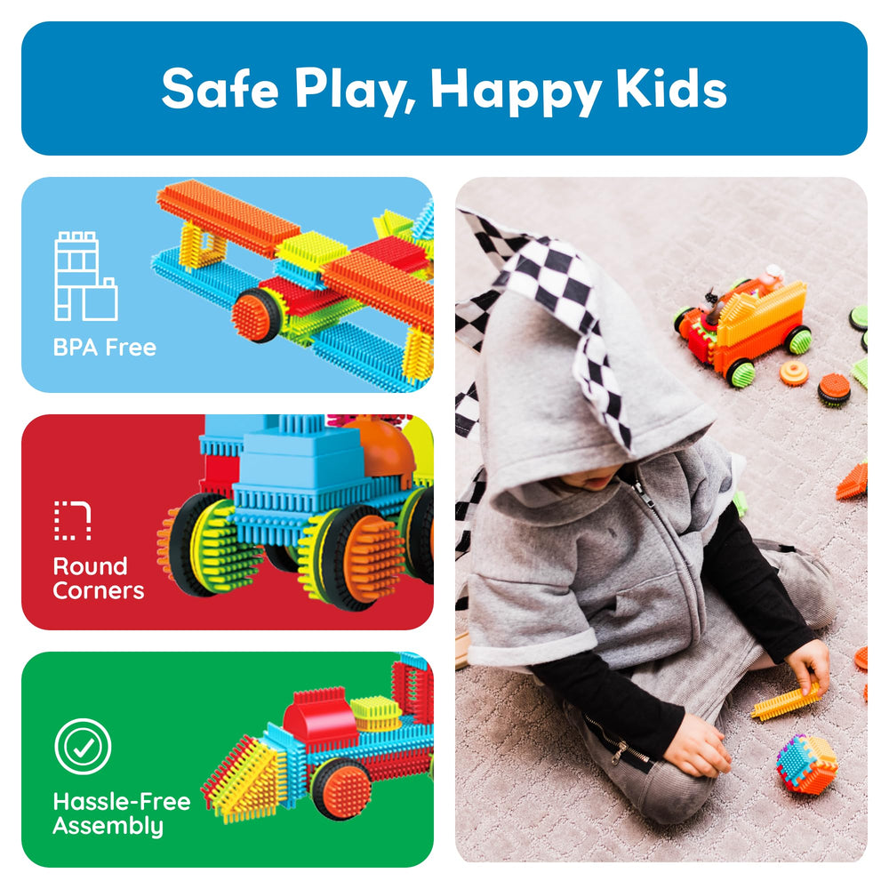 PicassoTiles Hedgehog blocks boost hand-eye coordination during play.