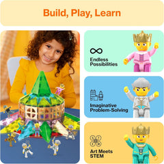 PicassoTiles knight armor detail encourages fine motor exploration.